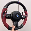 Bright Carbon Fiber Steering Wheel for BMW M3 F01 F02 F03 F10 F20 F30 E90 E92 with Carbon Fiber Thumb Patch