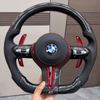 Real Carbon Fiber Steering Wheel for BMW M4 F82 M3 F20 F30 M5 F10 M6 E90 Red Paddles