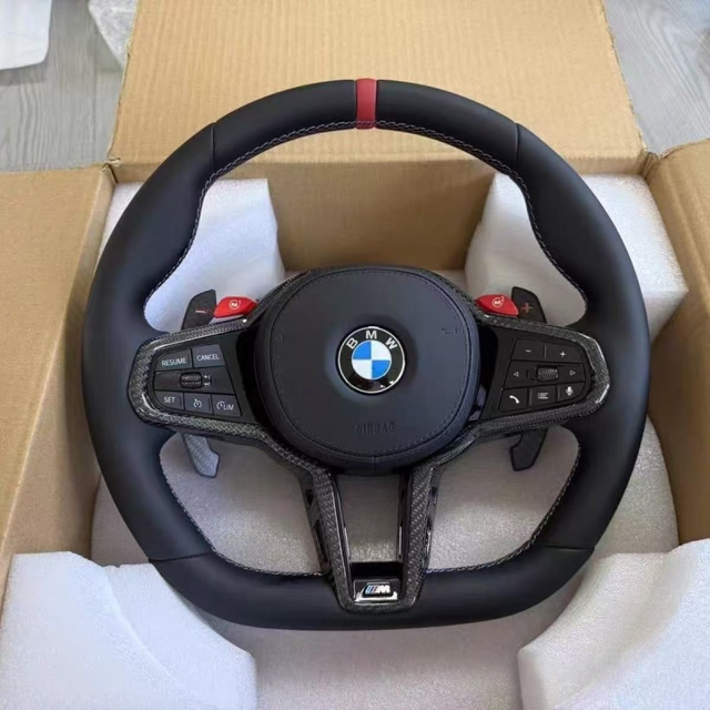 Genuine Leather BMW Steering Wheel for 3 5 Series G20 G30 G82 M4 with M1 M2 Buttons