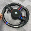 True Carbon Fiber Steering Wheel for BMW F30 F31 F35 F10 F15 F16 E90 Alcantara Airbag Cover