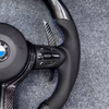 True Carbon Fiber Steering Wheel for BMW F10 F11 F18 F01 F02 F03 F90 F93 F30 E90 with Carbon Fiber Shift Paddles
