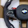 Gloss Carbon BMW G80 Racing Steering Wheel Contrast Stitching Genuine Leather BMW G20 G30 G80 Steering Wheel
