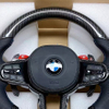 Gloss Carbon BMW G80 Racing Steering Wheel Contrast Stitching Genuine Leather BMW G20 G30 G80 Steering Wheel