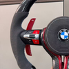 LED Alcantara Steering Wheel for BMW 1-7 Series M3 M5 E90 F30 F20 F10 F36 with Red Paddles