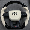 Customized Piano Black Steering Wheel for Toyota Land Cruiser Supra A90 Corolla