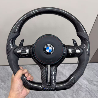 True Carbon Fiber F10 F11 F18 F01 F02 F03 F91 F92 F93 Thumb Grips BMW Steering Wheel