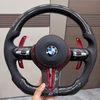 Real Carbon Fiber Steering Wheel for BMW M4 F82 M3 F20 F30 M5 F10 M6 E90 Red Paddles