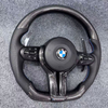 True Carbon Fiber Steering Wheel for BMW F10 F11 F18 F01 F02 F03 F90 F93 F30 E90 with Carbon Fiber Shift Paddles