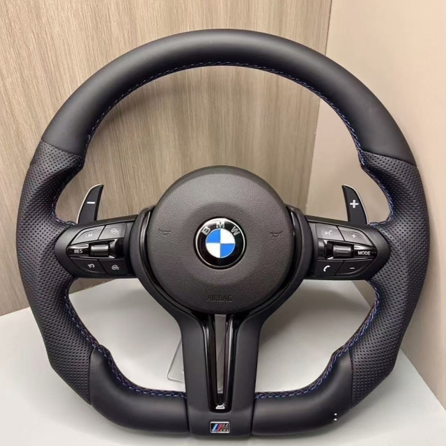 Wholesale All Black Genuine Leather BMW Steering Wheel 3 Series 5 Series F10 F30 F20 E90 X3 X5