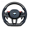 Gloss Carbon BMW G80 Racing Steering Wheel Contrast Stitching Genuine Leather BMW G20 G30 G80 Steering Wheel