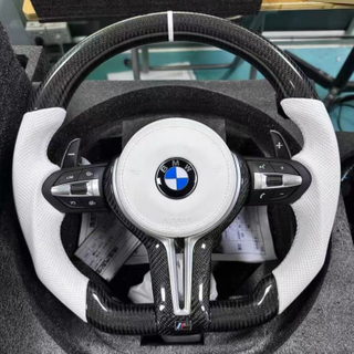 Flat Bottomed Genuine Carbon Fiber M5 5 6 7 Series F10 F11 F18 F90 F06 F07 Steering Wheel