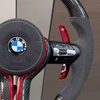 LED Alcantara Steering Wheel for BMW 1-7 Series M3 M5 E90 F30 F20 F10 F36 with Red Paddles