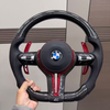 Real Carbon Fiber Steering Wheel for BMW M4 F82 M3 F20 F30 M5 F10 M6 E90 Red Paddles