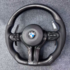 True Carbon Fiber Steering Wheel for BMW F10 F11 F18 F01 F02 F03 F90 F93 F30 E90 with Carbon Fiber Shift Paddles