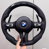 LED Leather Steering Wheel for BMW E90 E91 E92 E93 E70 E71 E87 E89 F30 F20 F10 with Carbon Fiber Paddles