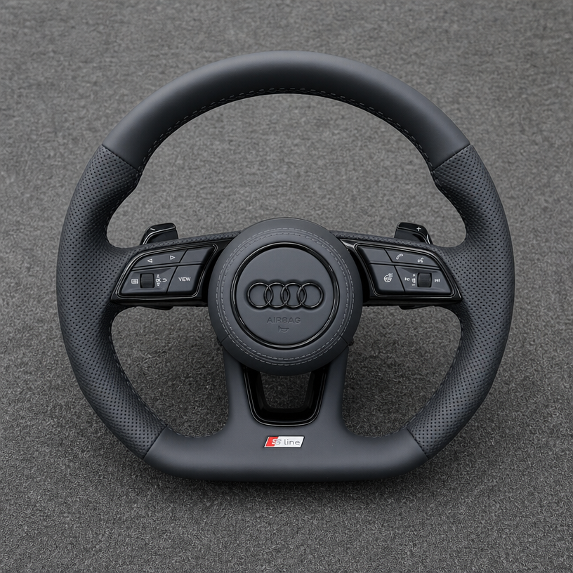 Audi A4 S4 RS4 A5 Coupe Sportback S5 RS5 B5 B6 B7 B8 B9 8T 8F F 1996-2026 Custom Nappa Genuine Leather Steering Wheel - YINGGENE