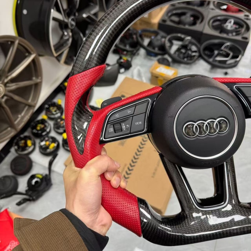 Real Carbon Fiber Steering Wheel for Audi R8 A3 8Y 8P 8V B8 B9 TTS