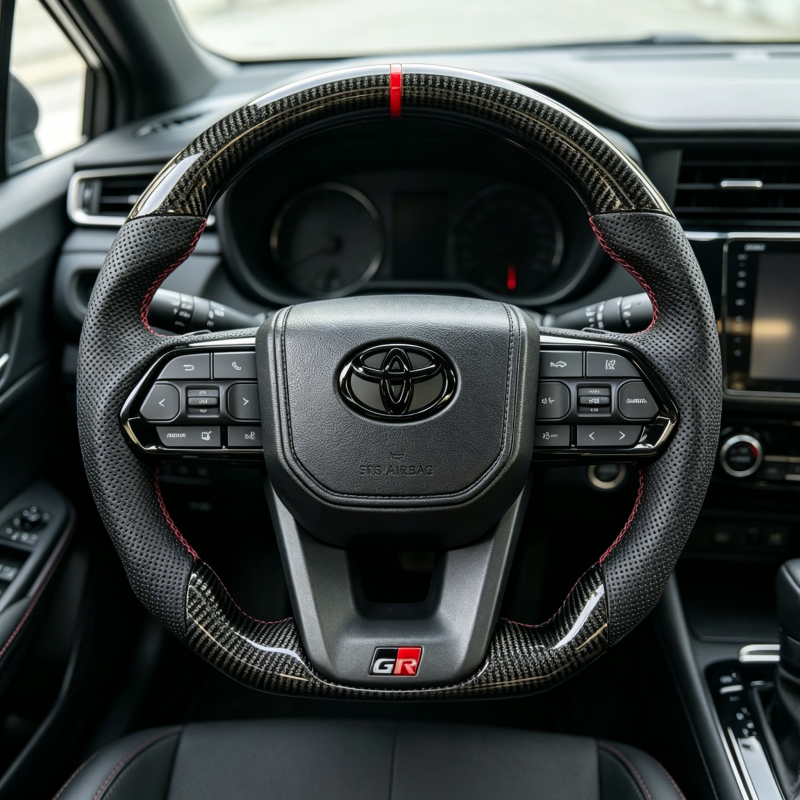 Toyota steering wheel with stitching, customized after sales steering wheel, suitable for Toyota's car interior replacement parts