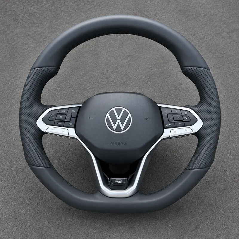 Volkswagen Golf 8 MQB Evo GTI 2019-2026 Golf R Custom Nappa Genuine Leather Steering Wheel -YINGGEN