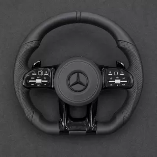 Mercedes A B C E S GLC GLE 2003-2026 W203-W206 W211-W21 Custom Nappa Genuine Leather AMG Steering Wheel -YINGGENE