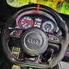Custom Car Steering Wheel Braid Cover 100% Fit For Audi S3 A5 A7 RS7 SQ5 S6 S5 RS5 S4 RS4 2012-2018 Car Products Steering Wrap