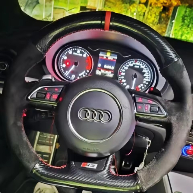 Custom Car Steering Wheel Braid Cover 100% Fit For Audi S3 A5 A7 RS7 SQ5 S6 S5 RS5 S4 RS4 2012-2018 Car Products Steering Wrap