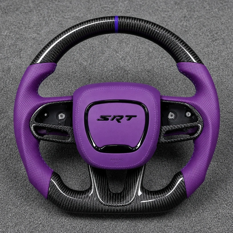 Custom Dodge Full Series Real Carbon Fiber Steering Wheel - YINGGEN