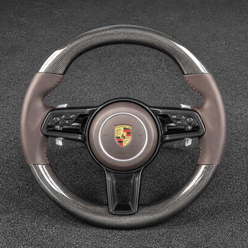 Custom Porsche 911 991 Series Real Carbon Fiber Steering Wheel 2004-2026 - YINGGEN