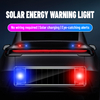 Solar Auto-Charging Vibration Sensing LED Warning Strobe Light, Wireless Red Blue Flash Safety Marker Light for All Vehicles