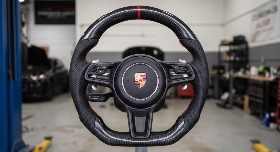 Custom Porsche Macan GT Sport Carbon Fiber Steering Wheel