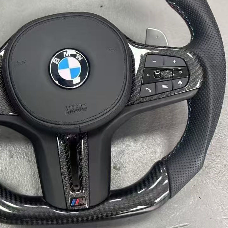 BMW Real Carbon Fiber Modified Nappa Genuine Leather Steering Wheel 5 Series M5 (2019-2025) - YG