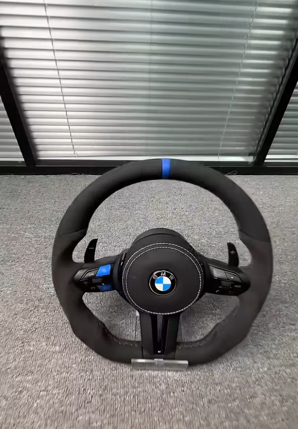 Tired of your plain factory BMW steering wheel? This full Alcantara suede wheel hits different! Comfortable grip, race car aesthetic, premium stitching details to level up your daily drive’s interior 
