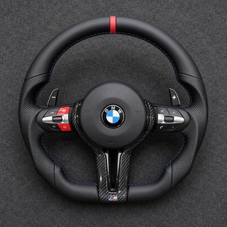 For BMW 3 Series M3 F30 F31 F34 F35 F80 2012–2019 Custom Made Nappa Leather Steering Wheel-YINGGENE