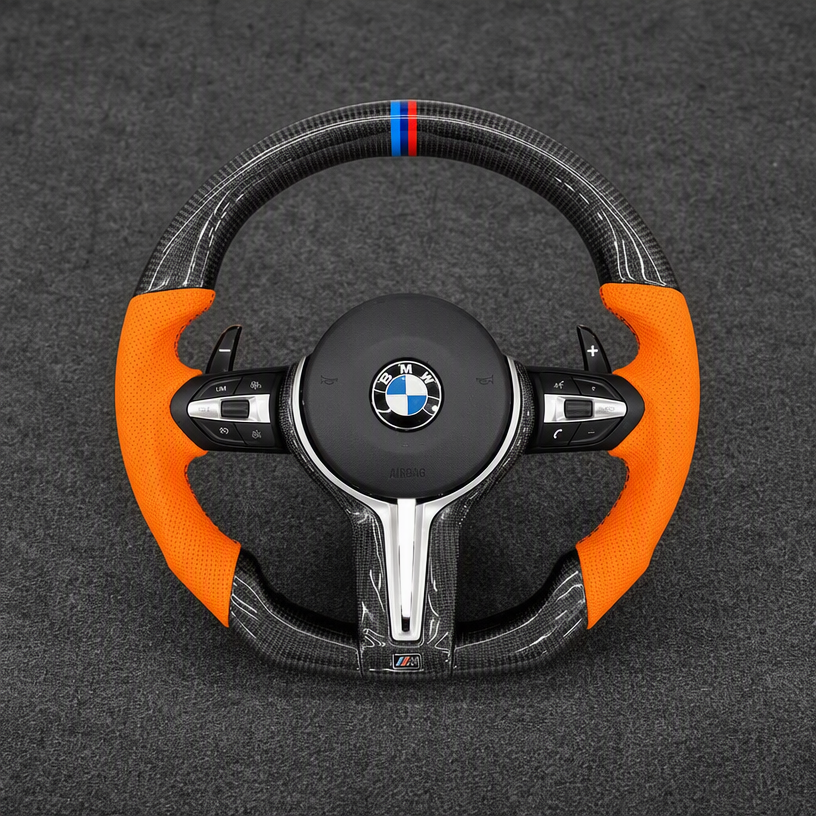 For BMW 2 Series M2 F22 F23 F44 F45 M2 F87 2016–2019 Custom Genuine Carbon Fiber Steering Wheel-YINGGENE