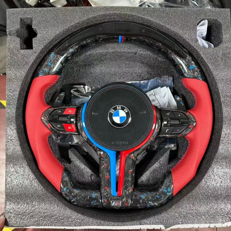 LED Forged Carbon Fiber Steering Wheel for BMW F15 F16 F80 F82 F90 F11 E93