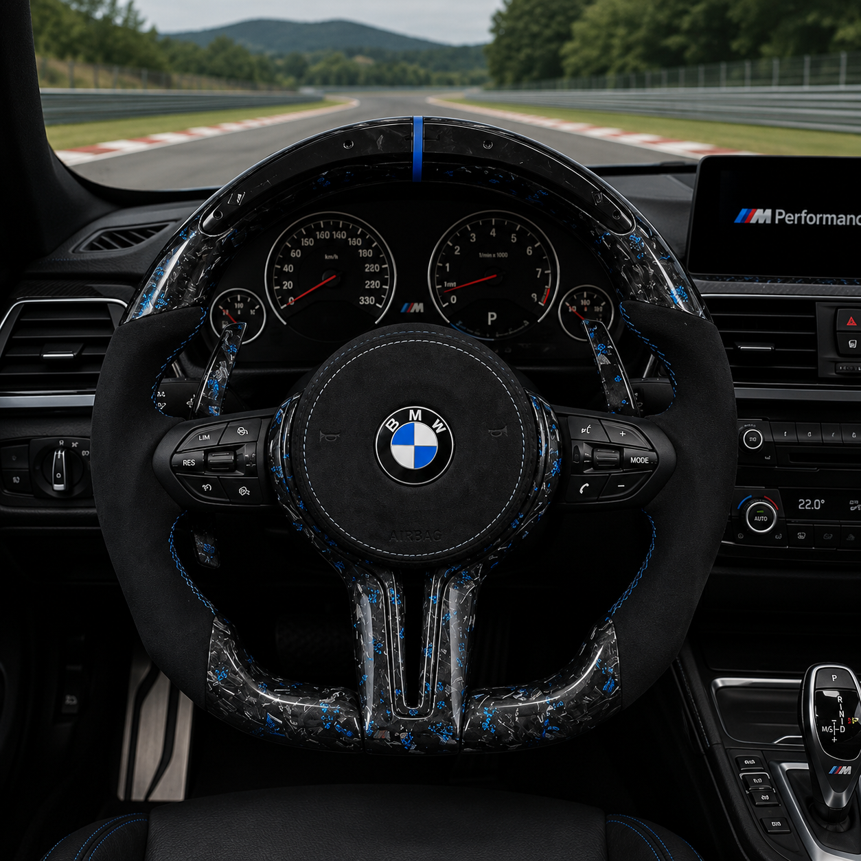 D-type Forged Carbon Fiber BMW E70 E90 E91 E92 E93 3 Series Steering Wheel