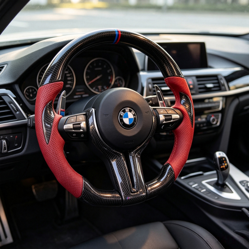 Real Carbon Fiber Steering Wheel for BMW E92 E91 E93 F30 F20 F10 M3 M5
