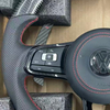 Installed sport steering wheel compatible with VW models, vehicle interior upgrade accessory