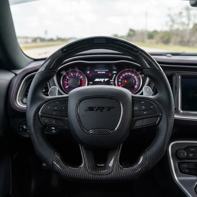 LED True Carbon Fiber Steering Wheel for Dodge Performance Durango Charger