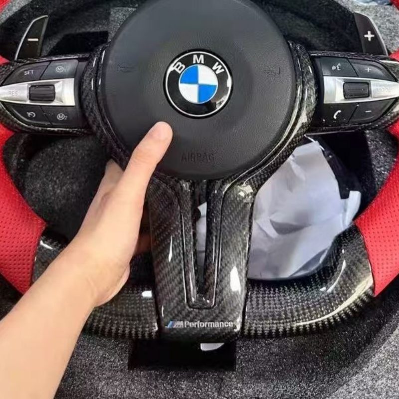 LED Real Carbon Fiber Steering Wheel for BMW E90 E91 E92 E93 F20 F10