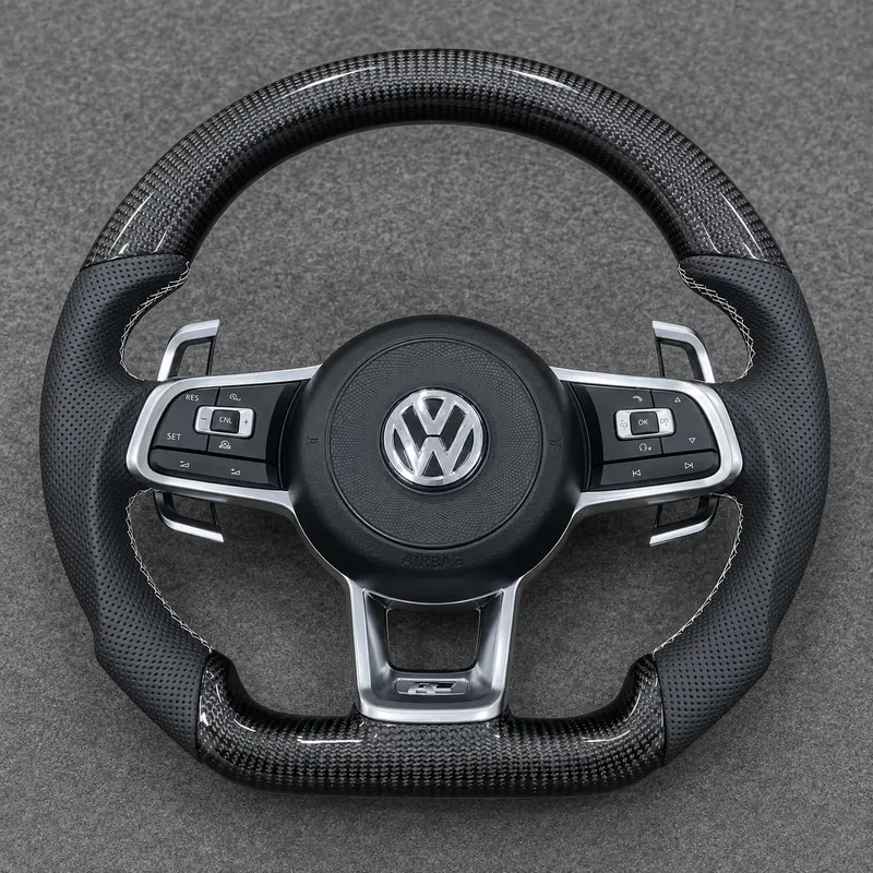 Volkswagen Golf 7 5G1 MQB GTI Golf R 2012-2017 Custom Real Carbon Fiber Steering Wheel - YINGGENE