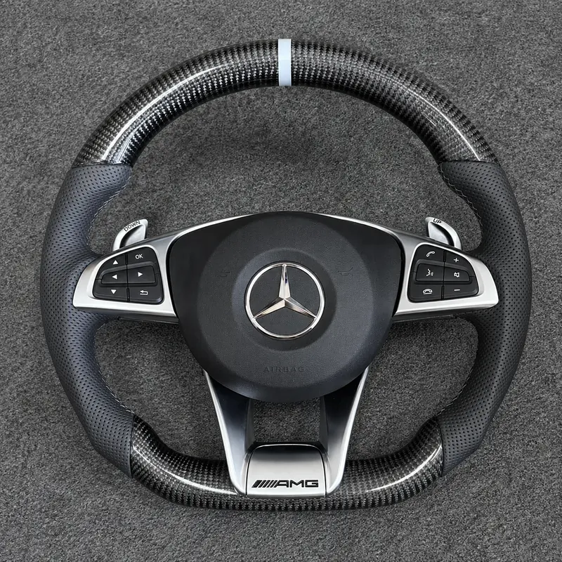 Mercedes AMG A B C E S GLC GLE 2003-2026 W203-W206 W211-W214 Custom Carbon Fiber Steering Wheel - YINGGENE