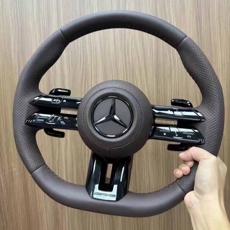 Aftermarket steering wheel fit Mercedes series, auto tuning parts for interior upgrade