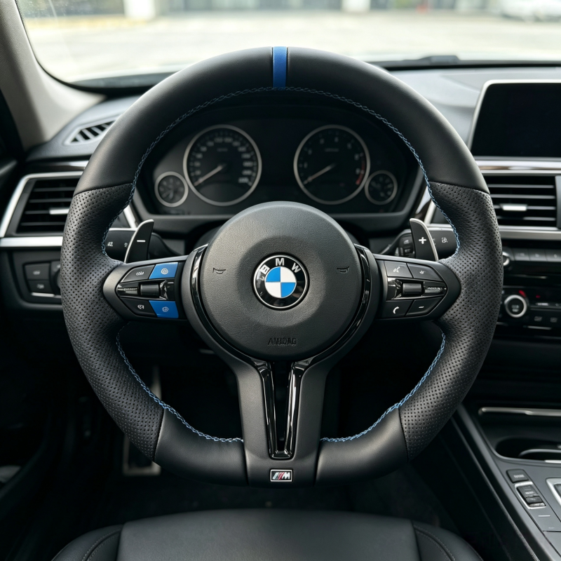 Non destructive installation of BMW steering wheel