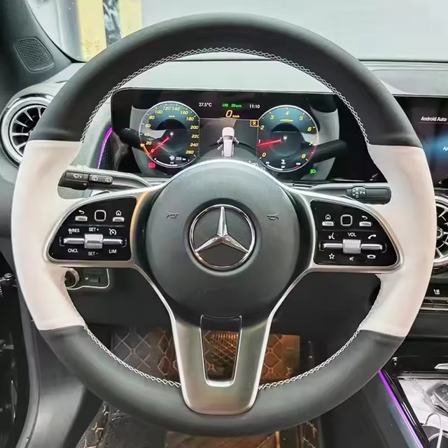 Custom Car Steering Wheel Cover 100% Fit For Mercedes Benz A-Class W177 B-Class W247 C-Class W205 CLS-Class Car Accessories