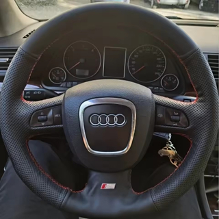Custom Car Steering Wheel Braid Cover 100% Fit For Audi A3 8P 2008-2013 A4 B8 2008-2010 A5 2008-2010 Car Products Steering Wrap