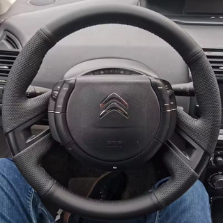 Custom Car Steering Wheel Braid Cover Soft Genuine Leather 100% Fit For Citroen C4 Picasso 2012-2014 C-quatre Car Accessories
