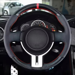 Hand Sewing Steering Wheel Cover For Toyota 86 Scion FR-S 2013-2016 For Subaru BRZ 2012-2016 Carbon Fiber Leather Accessories