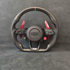 Bright Carbon Fiber Spliced Alcantara Steering Wheel Suitable for Audi Models A5 A6L A7 TT Q5 S4 S RS5 RS6 RS7 12 O'Clock Ring