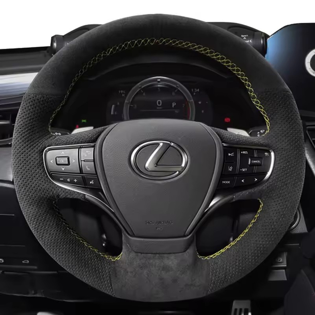 Custom Car Steering Wheel Cover Soft Suede 100% Fit For Lexus ES300h 2019-2021 ES350 2019-2021 Car Accessories Steering Wrap